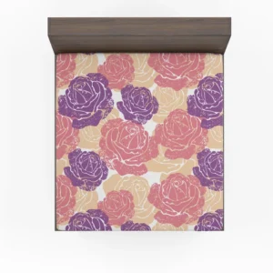 Colorful Drawn Roses Fitted Sheet