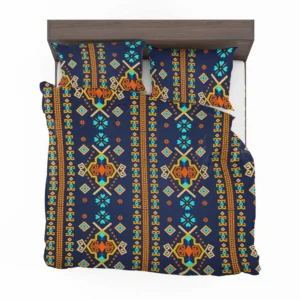 Colorful Ethnic Blue Pattern Bedding Set 2