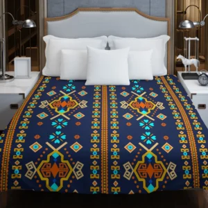 Colorful Ethnic Blue Pattern Duvet Cover