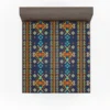 Colorful Ethnic Blue Pattern Fitted Sheet