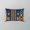 Colorful Ethnic Blue Pattern Pillow Case