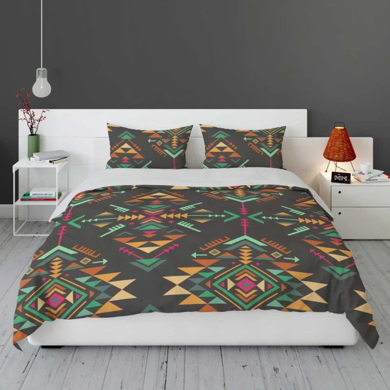 Colorful Ethnic Geometric Pattern Bedding Set 1