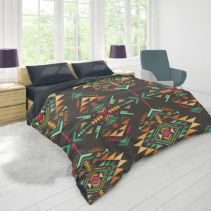 Colorful Ethnic Geometric Pattern Duvet Cover 1