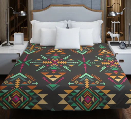 Colorful Ethnic Geometric Pattern Duvet Cover