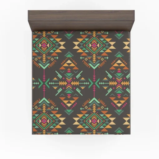 Colorful Ethnic Geometric Pattern Fitted Sheet