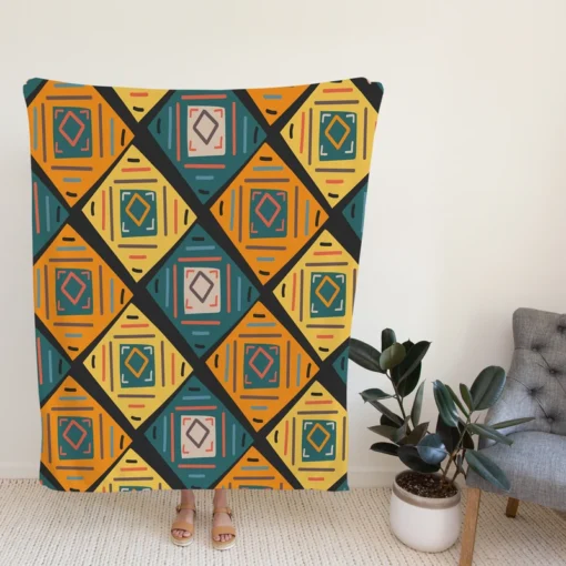 Colorful Ethnic Pattern Fleece Blanket