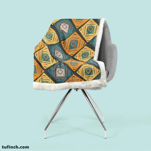 Colorful Ethnic Pattern Sherpa Fleece Blanket 2