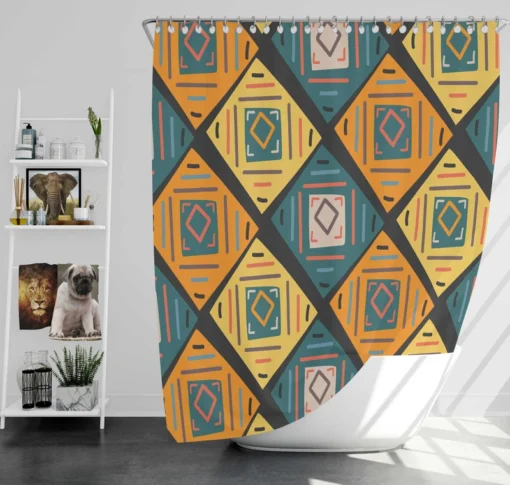 Colorful Ethnic Pattern Shower Curtain