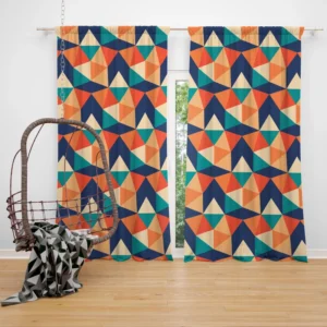 Colorful Flat Design Star Pattern Curtain