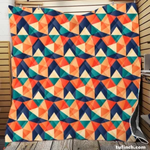 Colorful Flat Design Star Pattern Quilt Blanket