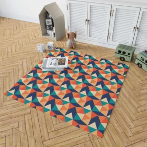 Colorful Flat Design Star Pattern Rug 1