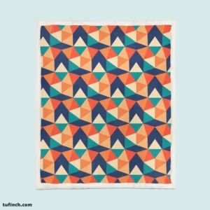 Colorful Flat Design Star Pattern Sherpa Fleece Blanket 1