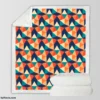 Colorful Flat Design Star Pattern Sherpa Fleece Blanket