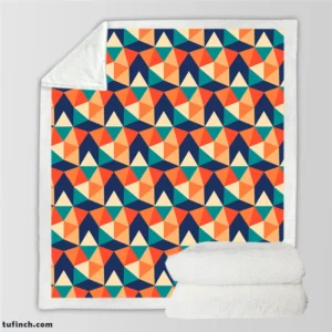 Colorful Flat Design Star Pattern Sherpa Fleece Blanket