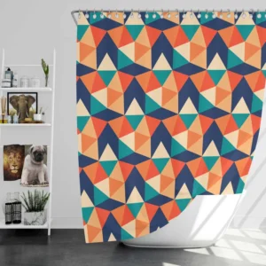 Colorful Flat Design Star Pattern Shower Curtain