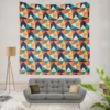 Colorful Flat Design Star Pattern Wall Tapestry