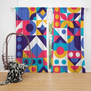 Colorful Flat Mosaic Background Curtain