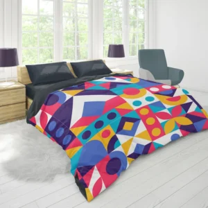 Colorful Flat Mosaic Background Duvet Cover 1