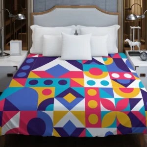 Colorful Flat Mosaic Background Duvet Cover