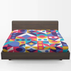 Colorful Flat Mosaic Background Fitted Sheet 1