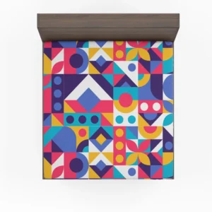 Colorful Flat Mosaic Background Fitted Sheet