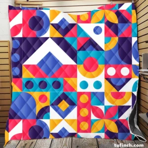 Colorful Flat Mosaic Background Quilt Blanket