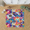 Colorful Flat Mosaic Background Rug