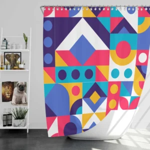 Colorful Flat Mosaic Background Shower Curtain