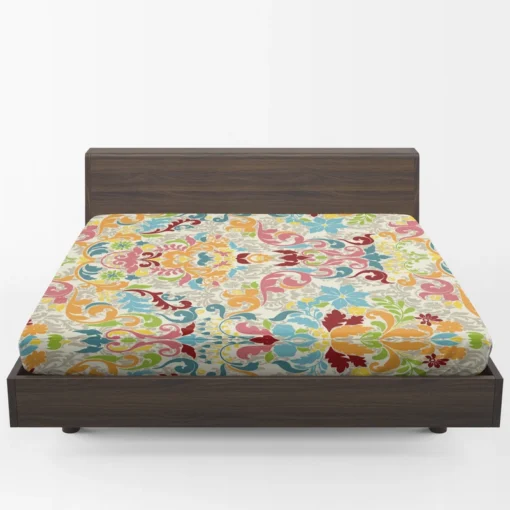 Colorful Folk Design Fitted Sheet 1