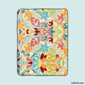 Colorful Folk Design Fleece Blanket 1