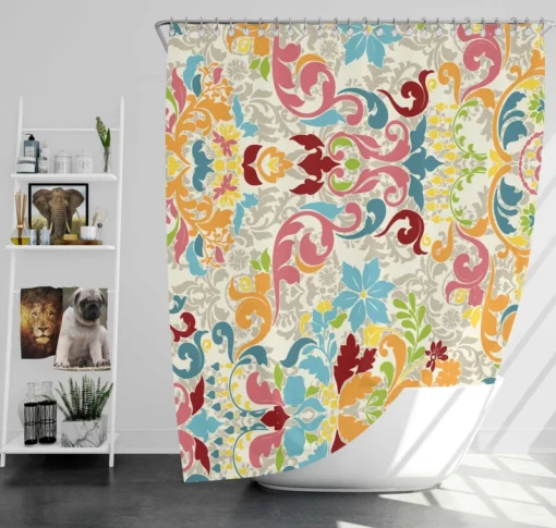 Colorful Folk Design Shower Curtain