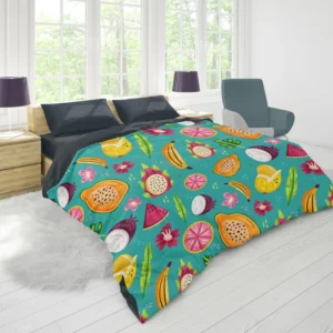 Colorful Fruity Pattern Background Duvet Cover 1