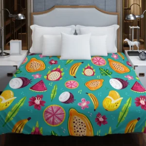 Colorful Fruity Pattern Background Duvet Cover