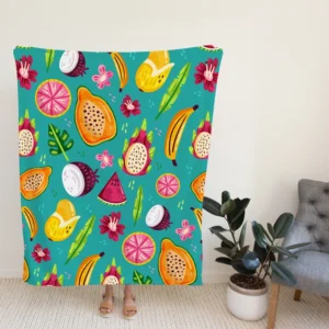 Colorful Fruity Pattern Background Fleece Blanket