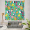 Colorful Fruity Pattern Background Wall Tapestry