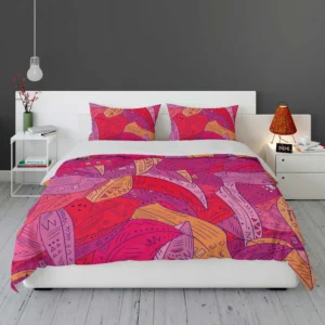 Colorful Geometric Leaves Nature Bedding Set 1