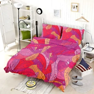 Colorful Geometric Leaves Nature Bedding Set