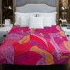 Colorful Geometric Leaves Nature Duvet Cover