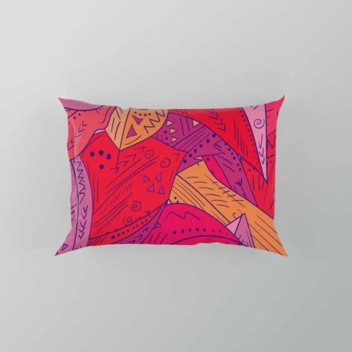 Colorful Geometric Leaves Nature Pillow Case