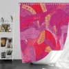 Colorful Geometric Leaves Nature Shower Curtain