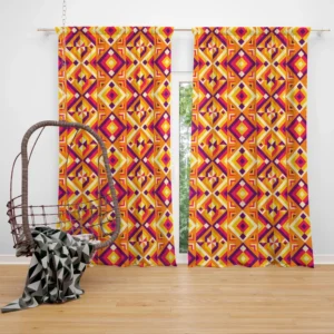 Colorful Geometric Pattern Curtain