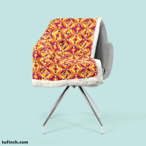 Colorful Geometric Pattern Sherpa Fleece Blanket 2