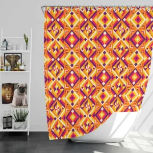 Colorful Geometric Pattern Shower Curtain