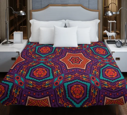 Colorful Geometrical Ethnic Design Duvet Cover