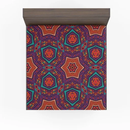 Colorful Geometrical Ethnic Design Fitted Sheet