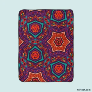 Colorful Geometrical Ethnic Design Fleece Blanket 1