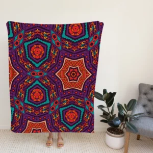 Colorful Geometrical Ethnic Design Fleece Blanket