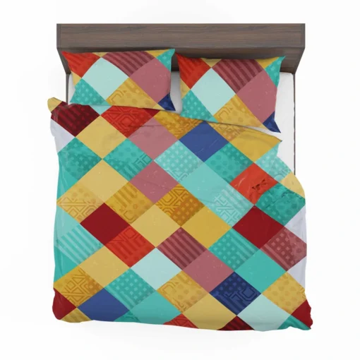 Colorful Geometrics Patchwork Pattern Bedding Set 2