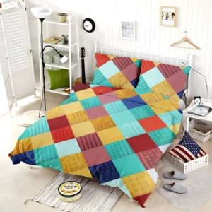 Colorful Geometrics Patchwork Pattern Bedding Set