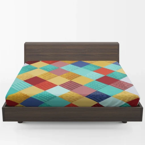 Colorful Geometrics Patchwork Pattern Fitted Sheet 1